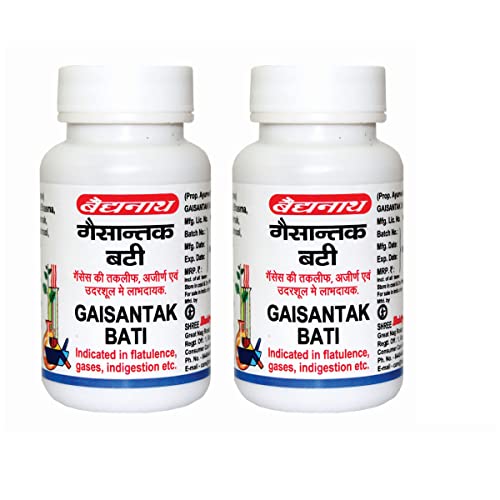 Baidyanath Asli Ayurved Gaisantak Bati | Stomach, Flatulence, Acidity, Indigestion | 100 Tablet (Pack Of 2) - Fast Shipping to USA
