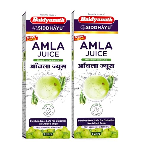 Baidyanath Amla Juice - Natural Immunity Booster enriched with Vitamin C | No added Sugar-1L (Pack of 2) - Fast Shipping to USA & Canada