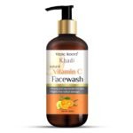 Vedic Roots Khadi Natural Vitamin C Face Wash | Skin Brightening, Oil Control, Dark Spots Remover | Anti Tan Sunburn Protection herbal Face Cleanser - 300 ML - Fast Shipping to USA & Canada
