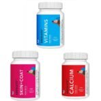 Drools Absolute Vitamin Tablet- Dog Supplement, 110 Pcs & Drools Absolute Skin + Coat Tablet- Dog Supplement, 50 Pcs & Drools Absolute Calcium Tablet- Dog Supplement, 110 Pieces - Fast Shipping to USA & Canada