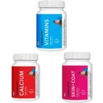 Drools Vitamin Tablet & Absolute Skin + Coat Tablet- Dog Supplement, 50 Pcs & Drools Absolute Calcium Tablet- Dog Supplement, 110 Pieces - Fast Shipping to USA & Canada