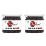 Shadani Gulab Supari - 100g Can (Pack of 2) | Sweet Rose-Flavored Betel Nut Delight - Fast Shipping to USA & Canada