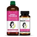 VEDIC ROOTS PCOS PCOD Care | Delayed Irregular Periods Care Tonic & Capsule | Leucorrhoea Periods Pain Relief Medicine |Ayurvedic Nari Prabha Syrup & Healthycycle Capsule AYUSH Approved - Fast Shipping to USA