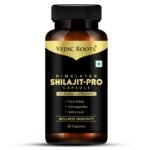 Vedic Roots Pure Shilajit Capsule for Men,Shilajeet Ashwagandha Safed Musli Testosterone Capsule (500mg) Muscle Power Strength Energy Supplement - 60 Capsule - Fast Shipping to USA