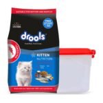 Drools Kitten Dry Cat Food, Mackerel Flavour 1 kg with Free Container Pack - Fast Shipping to USA & Canada