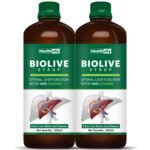 Healthally Ayurvedic Biolive Fatty Liver Detox Syrup|Alcoholic Liver Cleaner Tonic,Liver Heath Supplement Medicine|Kutki Kalmegh Punarnava Giloy Syrup for Liver Care & Digestive System - 1 Ltr - Fast Shipping to USA