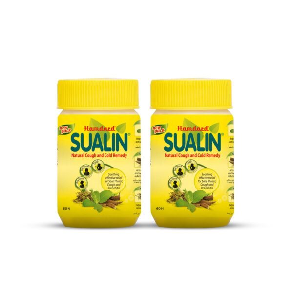 Hamdard Sualin Tablets| Cold, Cough, 100% Pure Natural Tablets| Pack of 2 | (60x2=120 Tablets)