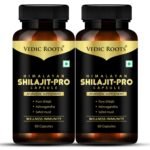 Vedic Roots Pure Shilajit Capsule for Men,Shilajeet Ashwagandha Safed Musli Testosterone Capsule (500mg) Muscle Power Strength Energy Supplement - 120 Capsule - Fast Shipping to USA