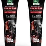 Dabur Herb'l Activated Charcoal & Mint Toothpaste - Star Wars Pack (Black Gel)- 240g (120gx2) Combo Pack | For Whitening | Fluoride Free Toothpaste | Fights Plaque & Extrinsic Stains - Fast Shipping to USA & Canada