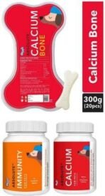 Drools Absolute Calcium 50 Tabs+ Immunity 50 Tabs+ Calcium Bone 300g Chicken 0.7 kg (3x0.23 kg) Dry Adult, New Born, Senior, Young Dog Food - Fast Shipping to USA & Canada