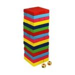 VYAS Wooden Blocks, Colorful Wooden Tumbling Tower, Stacking and Balancing Block Toys with Dices for Kids & Adults (54 Pcs) - Fast Shipping to USA & Canada