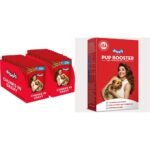 Drools Puppy Wet Dog Food, Real Chicken and Chicken Liver Chunks in Gravy, 24 Pouches (24 x 150g)&Drools Pup Booster - Puppy Weaning Diet Powder Dog Food for All Breeds, Milk Flavour, 300g - Fast Shipping to USA & Canada