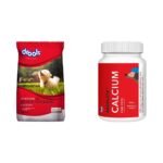 Drools Optimum Performance Puppy Dry Dog Food, Chicken Flavor, 20kg&Drools Absolute Calcium Tablet- Dog Supplement, 50 Pieces - Fast Shipping to USA & Canada