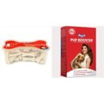 Drools Absolute Calcium Bone Jar, Dog Treats for All Life Stages - 40 Pieces (600g, Chicken Flavour)&Drools Pup Booster - Puppy Weaning Diet Powder Dog Food for All Breeds, Milk Flavour, 300g - Fast Shipping to USA & Canada