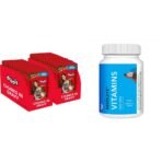 Drools Adult Wet Dog Food, Real Chicken and Chicken Liver Chunks in Gravy, 24 Pouches (24 x 150g) & Absolute Vitamin Tablet- Dog Supplement, 110 Pcs - Fast Shipping to USA & Canada