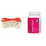 Drools Absolute Calcium Bone Jar, Dog Treats-20 Pieces (300 Gm) & Absolute Skin + Coat Tablet- Dog Supplement, 50 Pcs - Fast Shipping to USA & Canada