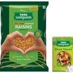 Tata Sampann Pure Raisins Seedless | Kishmish | Source of Potassium | Hand-picked Dry Fruits | 500g Value Pack & Tata Sampann Chaat Masala with Natural Oils, Crafted by Chef Sanjeev Kapoor, 100g - Fast Shipping to USA & Canada