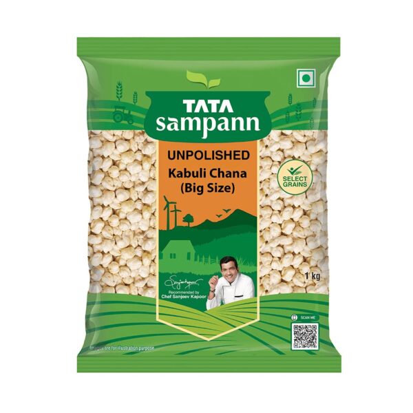 Tata Sampann Unpolished Kabuli Chana (Big Size), 1kg - Fast Shipping to USA & Canada