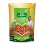 Tata Sampann Classic Salted & Roasted Almonds | Flavourful & Crunchy Snack | Handpicked, Salted & Slow Roasted Almonds | Rich in Protein, Magnesium, and Phosphorus | No Artificial Colours, Preservatives & Flavours | 190g - Fast Shipping to USA & Canada