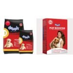 Drools Chicken and Egg Adult Dry Dog Food, 3 kg with Free 1.2 kg&Drools Pup Booster - Puppy Weaning Diet for All Breeds, 300g - Fast Shipping to USA & Canada