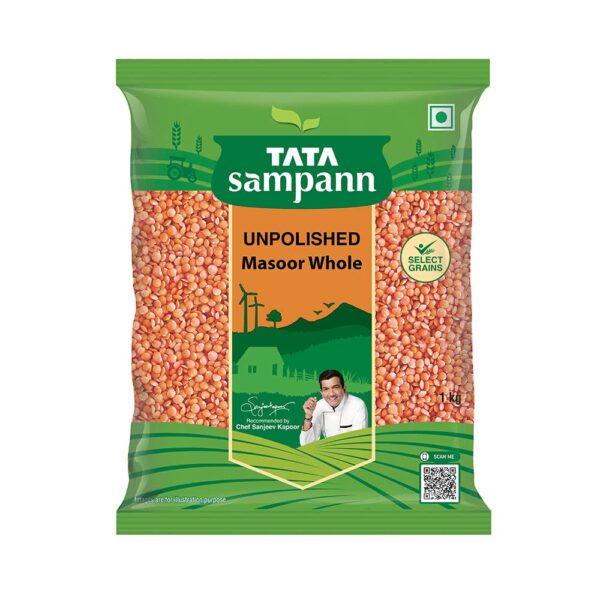 Tata Sampann Masoor Dal, Whole, 1kg - Fast Shipping to USA & Canada