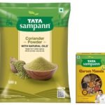 Tata Sampann Coriander Powder With Natural Oils, 500g & Tata Sampann Garam Masala with Natural Oils, Crafted by Chef Sanjeev Kapoor, 100g - Fast Shipping to USA & Canada