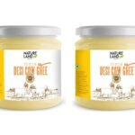 Natureland Organics Premium Cow Ghee 400 Ml (Pack of 2) - 100% Organic Indian Desi Cow Ghee - Fast Shipping to USA & Canada