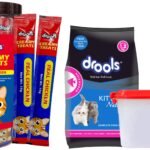 Drools Creamy cat Treats, Real Chicken, 375 gm (Pack of 25) & Drools Kitten(1-12 Months) Dry Cat Food, Ocean Fish, 1.2kg with Free Container - Fast Shipping to USA & Canada