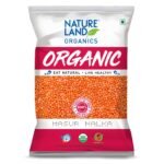 Natureland Organics Malka Masoor Dal/Red Masoor Dal 500 Gm (pack of 3) - Organic Pulses - Organic Food - Fast Shipping to USA & Canada