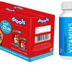 Drools Puppy Wet Dog Food, Real Chicken and Chicken Liver Chunks in Gravy, 15 Pouches (15 x 150g) & Absolute Vitamin Tablet- Dog Supplement, 50 Pieces - Fast Shipping to USA & Canada