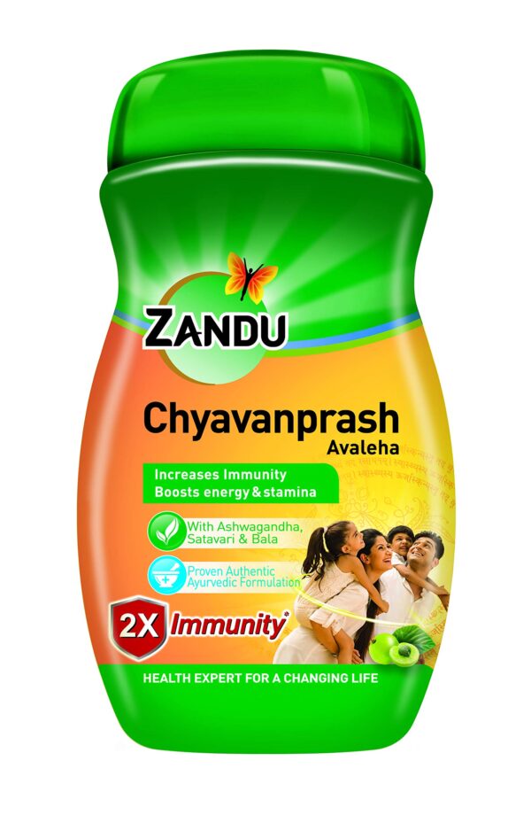 Zandu Chyawanprash Avaleha- 450g | Improves Respiratory and Digestive Health, Boosts Strength and Stamina, 2X Immunity | Enriched with 39 Vital Ayurvedic Herbs like Amla, Asvagandha,