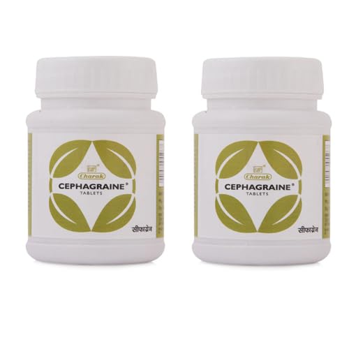 Charak Pharma Cephagraine Tablet Twin Pack for Relief in Sinusitis and Migraine (60 Tablet) (Pack of 2) - Fast Shipping to USA