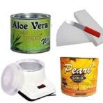PMPEARL Waxing Kit Combo Wax Machine (Wax Heater + Aloe Wax (600 gm) + Cold Wax (600 gm) + Wax Strips (30) + Wax Spatula) - Fast Shipping to USA & Canada