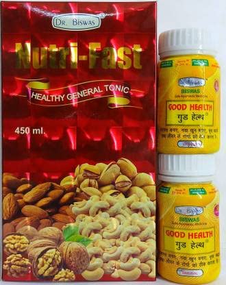 Dr. Biswas Nutri Fast Syrup & Good Health Capsule(Pack Of 3) - Fast Shipping to USA