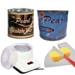 PMPEARL Waxing Kit Combo Wax Machine (Wax Heater + Chocolate Wax (600 gm) + D-tan Wax (600 gm) + Wax Strips (30) + Wax Spatula + Sponge) - Fast Shipping to USA & Canada