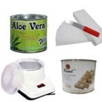 PMPEARL Waxing Kit Combo (Wax Heater + Aloe Wax (600 gm) + White Chocolate Wax (600 gm) + Wax Strips (30) + Wax Spatula) - Fast Shipping to USA & Canada