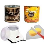 PMPEARL Waxing Kit Combo Wax Machine (Wax Heater + Chocolate Wax (600 gm) + Cold Wax (600 gm) + Wax Strips (30) + Wax Spatula + Sponge) - Fast Shipping to USA & Canada