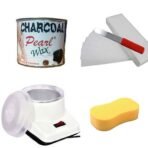 PMPEARL Waxing Kit Combo (Wax Heater + Charcoal Wax (600 gm) + Wax Strips (30) + Wax Spatula + Sponge) - Fast Shipping to USA & Canada