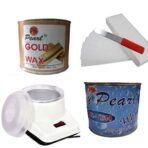 PMPEARL Waxing Kit Combo (Wax Heater + Gold Wax (600 gm) + Dtan Wax (600 gm) + Wax Strips (30) + Wax Spatula) - Fast Shipping to USA & Canada