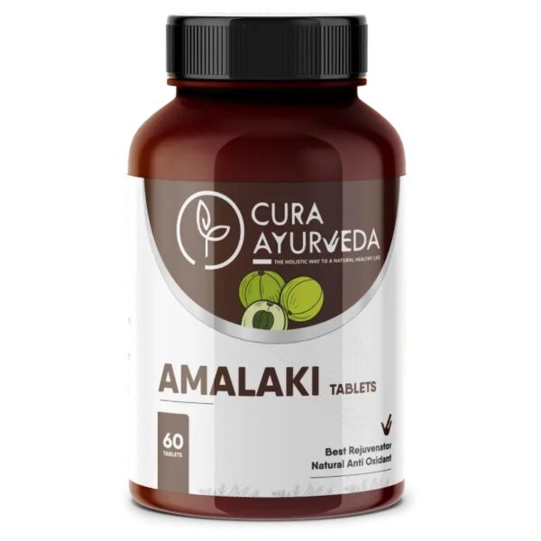 Cura Ayurveda Amla 100% Natural Anti-Oxidant Tablets | Hair and Skin Health, Digestive Support | Stress Relief, Detoxification | Immunity Booster - 60 Tablets Pack - Fast Shipping to USA