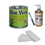 PMPEARL Aloevera Wax for Hair Removal + 90 Wax Strips with After Wax Gel & Wax Knife - Fast Shipping to USA & Canada