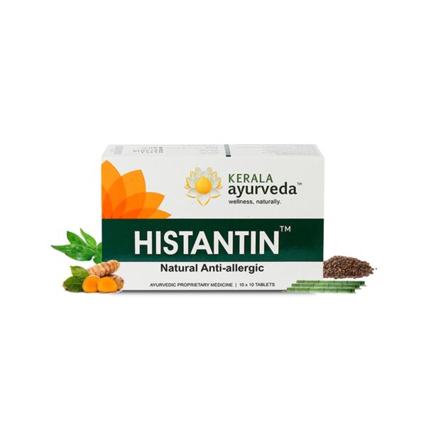 Kerala Ayurveda Histantin - 100 Tablets | Herbal Anti-Allergic Medicine For Seasonal, Dietary and Respiratory Allergies | Provides Relief from Sneezes, Congestion & Skin Rashes | Non-Drowsy Formula - Fast Shipping to USA