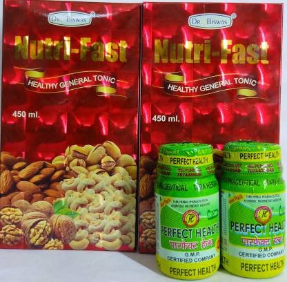 Dr. Biswas Nutri Fast Syrup Pack of 2 & Tara Herbal Perfect Health Capsule(Pack Of 3) - Fast Shipping to USA