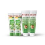Vicco Aloe Vera Skincare Combo for Healthy & Clear Skin, Combo of 2 Vicco Turmeric Aloe Vera Skin Cream (30g) + 2 Vicco Aloe Vera Facewash (70g)