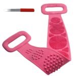 PMPEARL Wax Knife/Waxing Spatula/Applicators/for Women Hair Removal - Plastic Handle Stainless Steel Knife with Silicone Body Back Scrubber Bath Belt tor Skin/Bathing For Kids Men And Women - Fast Shipping to USA & Canada