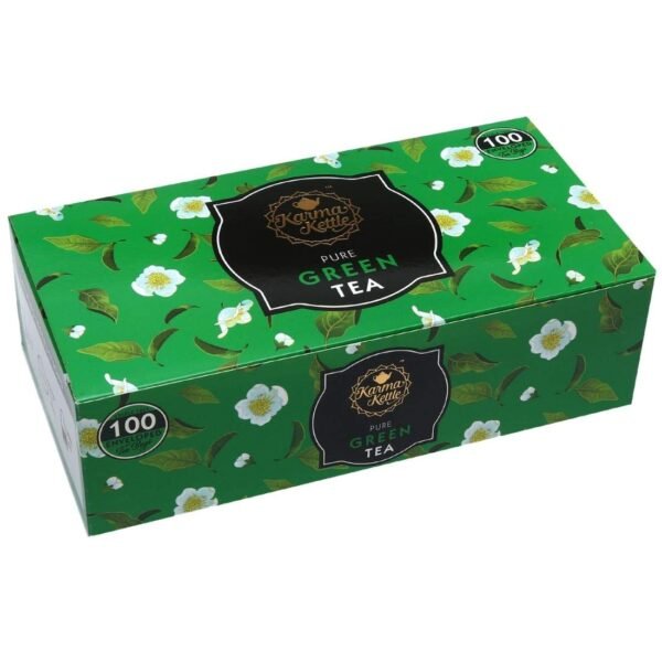 Karma Kettle | Green Tea |Unbleached and Staple-Free with Natural Flavorings | 100 Tea Bags - Fast Shipping to USA & Canada