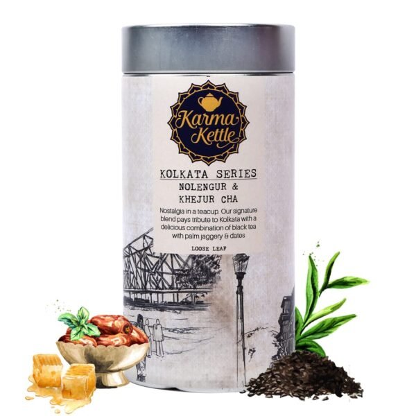 Karma Kettle Kolkata Series, Nolen Gur & Khejur Cha - Black Tea, 75 g - Fast Shipping to USA & Canada