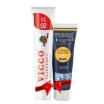 Vicco Vajradanti Paste with 18 Essential Ayurvedic Herbs Regular Flavour (200g) with Vicco Turmeric S-Shaving Cream (70g) - Fast Shipping to USA & Canada