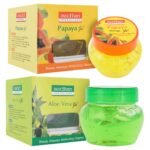 Panchvati Herbals Papaya Gel 100 ml + Panchvati Aloe Vera Gel 100 ml, Herbal Face Gel Combo Pack for Glowing Skin & all Skin Types