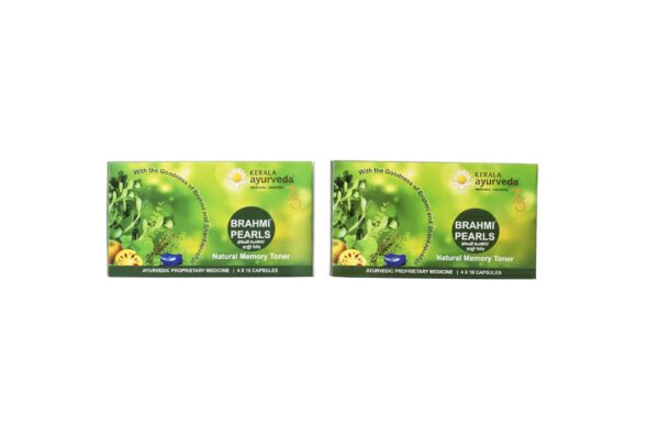 Kerala Ayurveda Brahmi Pearls for Mental Wellness - 40 Capsules | Promotes Brain Relaxation | Sharpens Mind | Supports Memory Retention & Concentration | Stress Relief & Better Sleep (Pack of 2) - Fast Shipping to USA